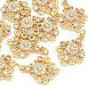 SHEGRACE Brass Pave Clear Cubic Zirconia Flower Chandelier Components Links XGRQ29273-393G-1
