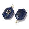 Natural Lapis Lazuli Faceted Pendants G-F819-01G-04-2