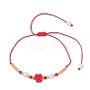 6Pcs Glass Seed Bead & Resin Braided Beaded Bracelets BJEW-MZ00307-5