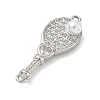 Brass Pave Clear Cubic Zirconia Tennis Racket Connector Charms KK-G548-12P-2