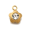 304 Stainless Steel Pave Cubic Zirconia Charms STAS-D310-07G-02-1