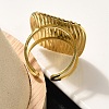 304 Stainless Steel Open Cuff Ring for Women RJEW-B109-03G-03-4