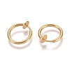 304 Stainless Steel Retractable Clip-on Hoop Earrings STAS-O135-01F-G-1