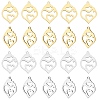 20PCS 2 Colors 201 Stainless Steel Pendants STAS-DC0004-13-1