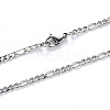 Non-Tarnish 304 Stainless Steel Figaro Chain Necklaces NJEW-S420-003C-P-2