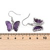 Natural Amethyst Brass Dangle Earrings EJEW-M081-01P-05-3