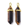 Natural Yellow Tiger Eye Pointed Pendants G-G025-01G-27-2