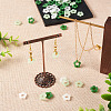 60Pcs 3 Colors Glass Imitation Jade Button Pendants GGLA-TA0002-08-7