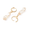 Teardrop Natural Trochid Shell Wire Wrapped Dangle Hoop Earrings for Women EJEW-JE04795-02-5