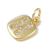 Rack Plating Brass Micro Pave CLear Cubic Zirconia Charms KK-E110-14G-K-2