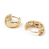 Brass with Colorful Cubic Zirconia Thick Hoop Earrings EJEW-D078-28KCG-2