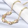 Brass Enamel Pendant Necklaces NJEW-B157-07G-02-3