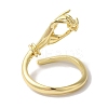 Brass Micro Pave Clear Cubic Zirconia Hand Open Cuff Rings for Women LS-RJEW-C098-14G-3