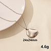 Stainless Steel Flat Round Pendant Necklaces FU8631-11-1