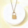 304 Stainless Steel Rolo Chain Pendant Necklaces NJEW-S444-01G-19-4