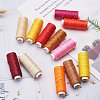 12Rolls 12 Colors Waxed Polyester Cord YC-SZ0001-03C-3