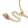 Natural Spiral Shell & Glass Pearl Charm Bracelets BJEW-JB09973-3