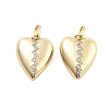 Brass Pave Clear Cubic Zirconia Pendants KK-U009-01A-G-1