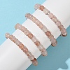 8MM Natural Xinjiang Golden Silk Jade Round Beaded Stretch Bracelets for Women BJEW-G756-01A-1