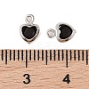 Heart Rack Plating Brass Glass Pendants KK-S385-01P-01-3