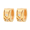 304 Stainless Steel Clear Cubic Zirconia Hoop Earrings EJEW-L307-12G-02-4