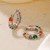 Vintage Colorful Circle Brass Cubic Zirconia Hoop Earrings FK0958-3