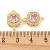 Brass Pave Cubic Zirconia Connector Charms KK-B096-05G-01-3