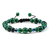 Round Synthetic Malachite Braided Beaded Bracelets XM7085-6-1