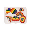 7Pcs 7 Styles Pride Rainbow Theme Enamel Pins JEWB-FP0001-05-1