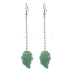 Glass Leaf & 304 Stainless Steel Dangle Earrings for Women EJEW-JE06232-1