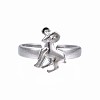 Non-Tarnish 304 Stainless Steel 12 Constellations/Zodiac Signs Open Cuff Ring for Women RJEW-S405-156P-2