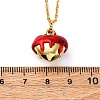 Brass FireBrick Enamel Pendant Necklaces for Women NJEW-K381-08B-G-5