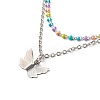 Bullet and Butterfly Pendant Necklaces Set for Women Gift NJEW-JN03652-8