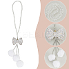 Polyester Ball & Rhinestone Bowkont Pendant Decorations HJEW-WH20009-02A-6