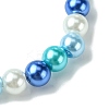 2Pcs 2 Colors 8mm Round Baking Paint Pearlized Glass Pearl Beaded Stretch Bracelet Sets BJEW-JB10899-5