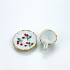 2Pcs Cherry Pattern Mini Porcelain Teacup & Saucer Set BOTT-PW0001-209-1