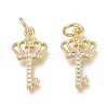 Brass Micro Pave Clear Cubic Zirconia Charms ZIRC-Q024-13G-2