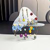 Transparent Acrylic Slant Back Earring Display Stands EDIS-WH0016-046-5