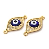 Rack Plating Real 18K Gold Plated Brass Micro Pave Clear Cubic Zirconia Connector Charms ZIRC-L102-02G-04-3