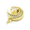Rack Plating Brass Micro Pave Cubic Zirconia Pendants KK-D359-14G-2