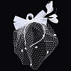 Gauze Mesh Veil Cloth with Aligator Hair Clip AJEW-WH20018-97B-7