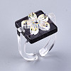 Transparent Resin Cuff Rings RJEW-T017-03B-5