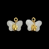 Light Gold Tone Alloy with Glass Charms LS-PALLOY-Q457-01G-01-2