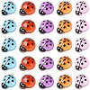 100Pcs 5 Colors Ladybug Luminous Resin Cabochon MRMJ-SP0001-11-1