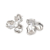 Flower Brass Micro Pave Clear Cubic Zirconia Stud Earring Findings KK-F921-03P-2