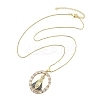 Brass Clear Cubic Zirconia Nossa Senhora Aparecida Pendant Necklaces for Women LS-NJEW-M009-05G-A-2