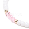Resin Evil Eye & Acrylic Beaded Stretch Bracelet for Women BJEW-JB08609-01-5