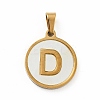 PVD Vacuum Plating 304 Stainless Steel with White Shell Pendants STAS-G268-01D-G-2