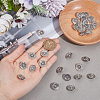 30Pcs Zinc Alloy Shank Buttons BUTT-GO0001-01-4