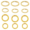 12Pcs 4 Styles Rack Plating Brass Spring Gate Rings KK-HS0001-66-1